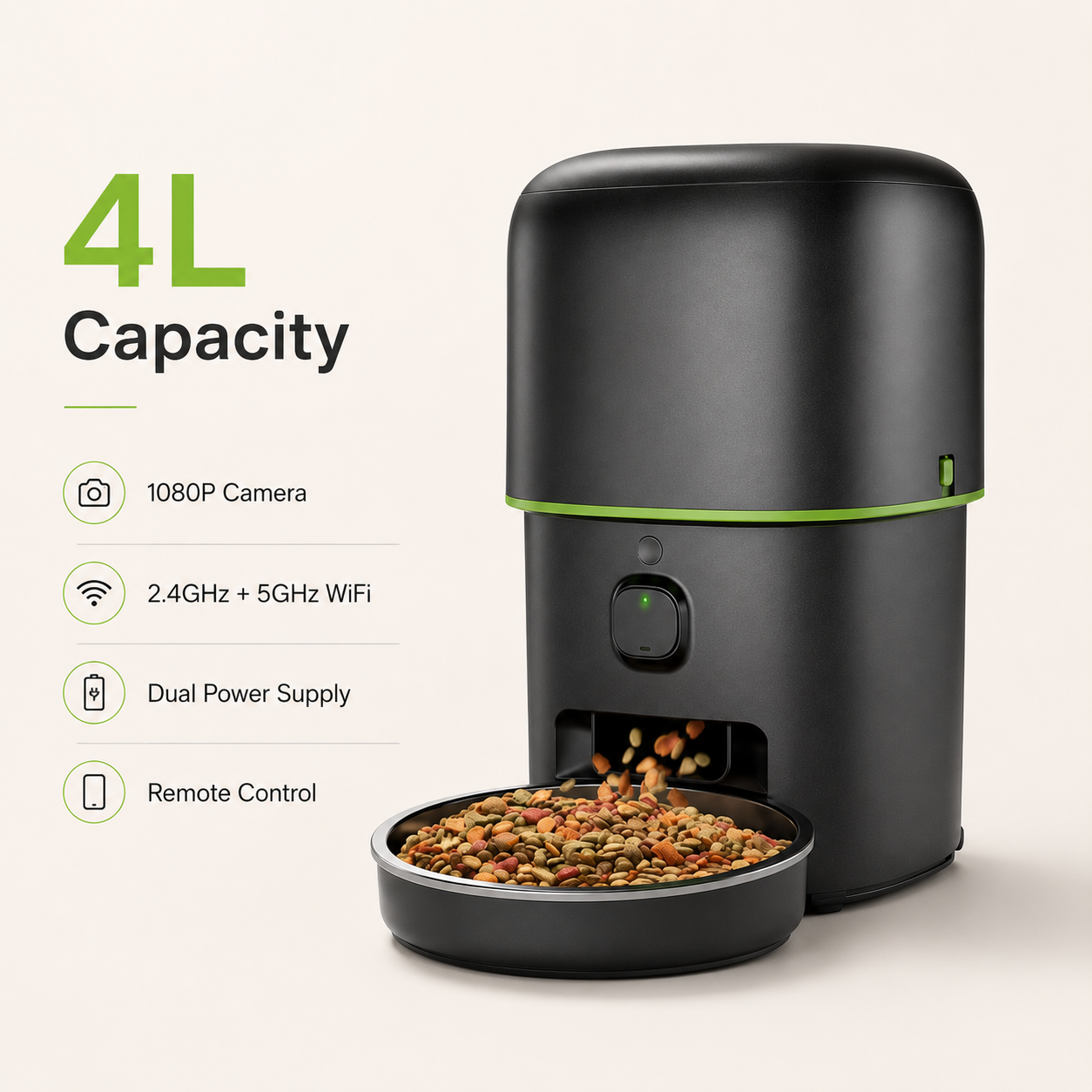Automatic Pet Feeder with 1080P Camera & App Control