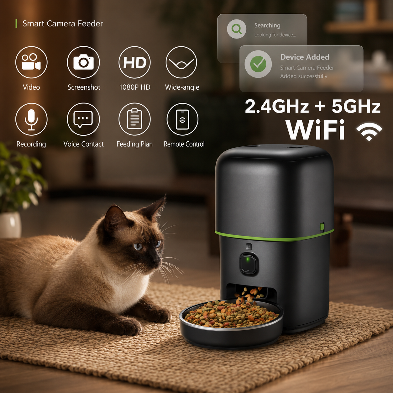 Automatic Pet Feeder with 1080P Camera & App Control