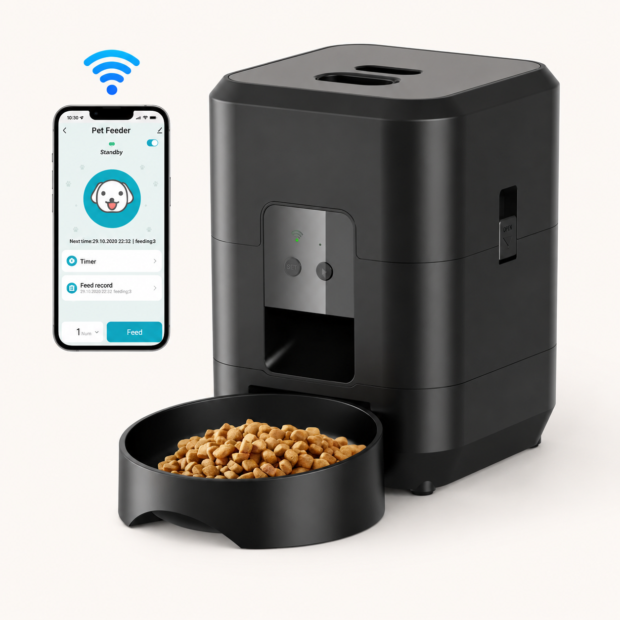 Automatic Pet Feeder | WiFi App, Voice & Battery Backup