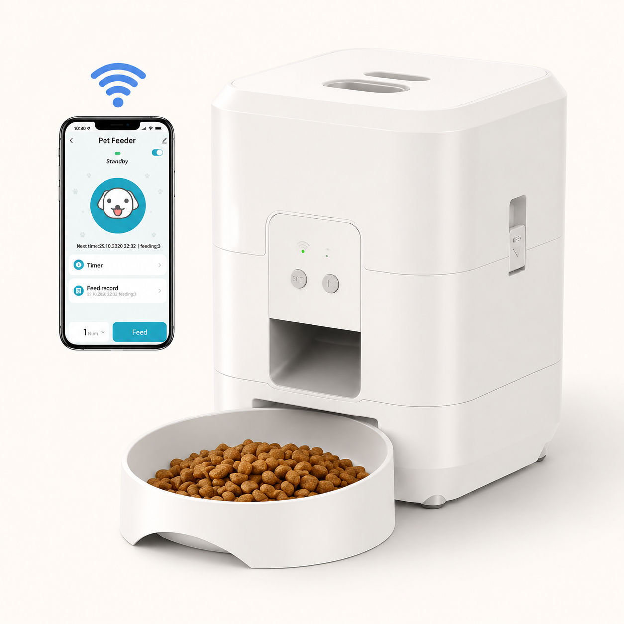 Automatic Pet Feeder | WiFi App, Voice & Battery Backup