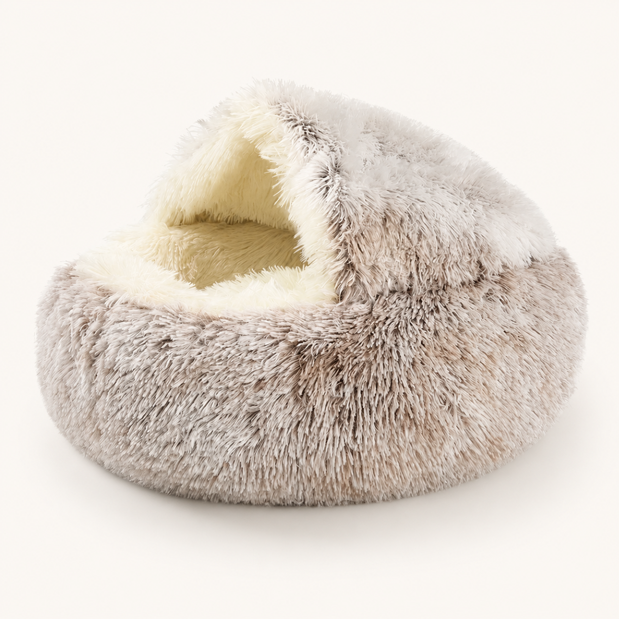 Soft Plush Cat Cave Bed | Cozy Covered Bed for Cats & Small Dogs