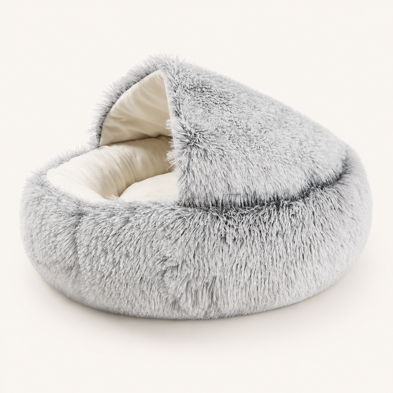 Soft Plush Cat Cave Bed | Cozy Covered Bed for Cats & Small Dogs