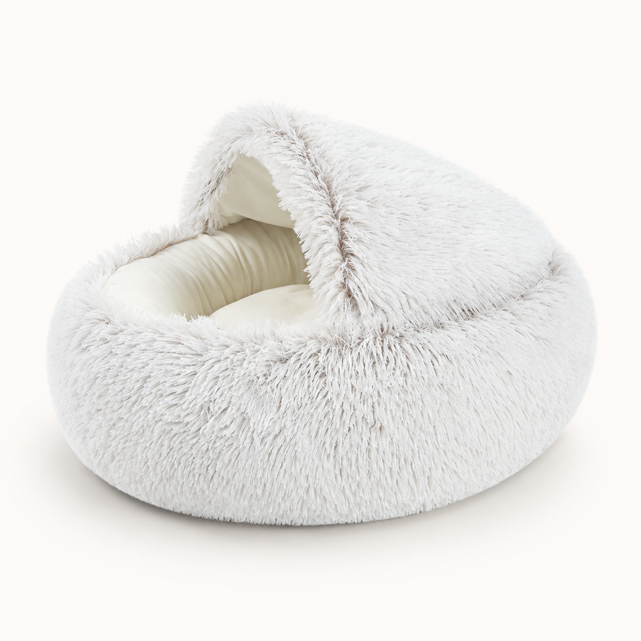 Soft Plush Cat Cave Bed | Cozy Covered Bed for Cats & Small Dogs