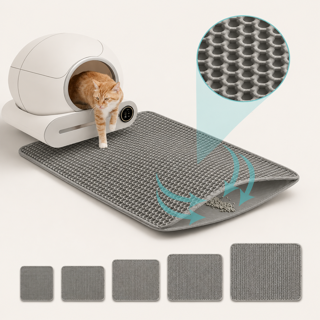 Cat Litter Mat | Waterproof Honeycomb Litter Trapper