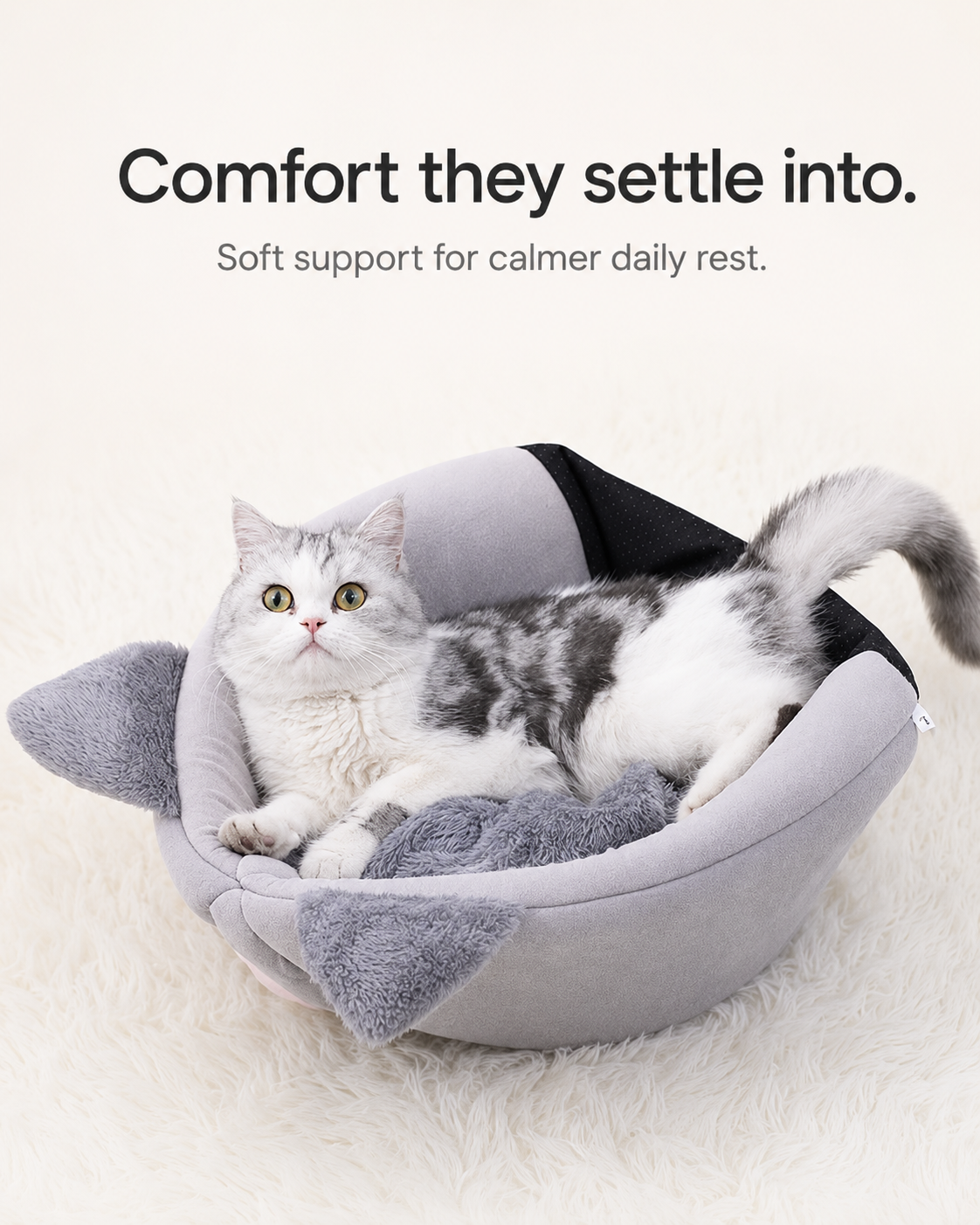 Calming Cat Cave Bed | Warm Enclosed Hideaway