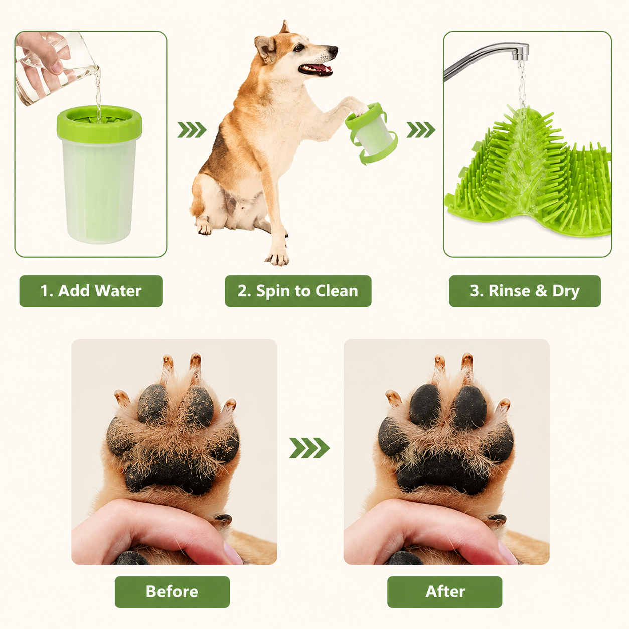 Dog Paw Cleaner Cup | Wash Muddy Paws in Seconds
