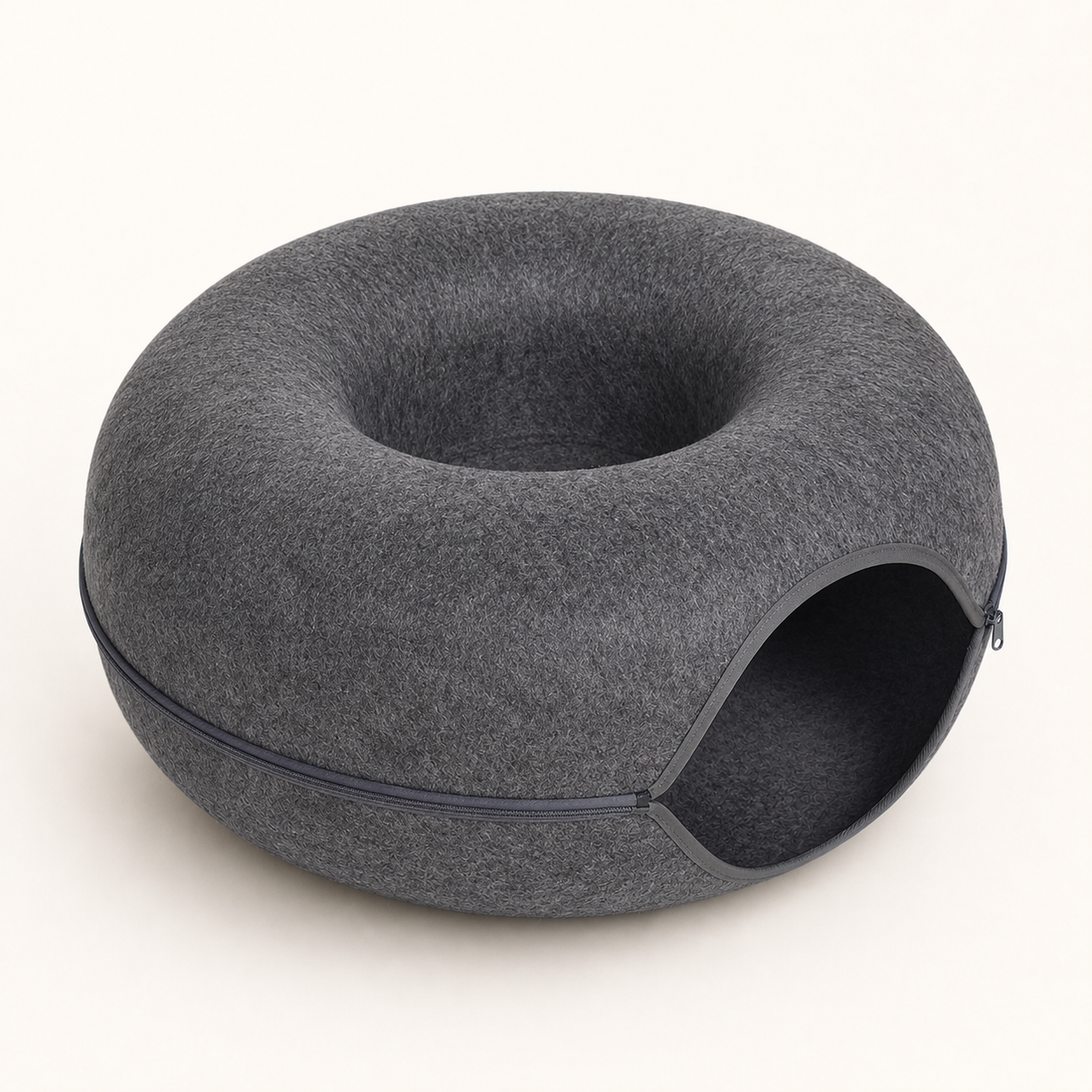Donut Cat Tunnel Bed | Felt Hideaway, Tunnel & Scratcher