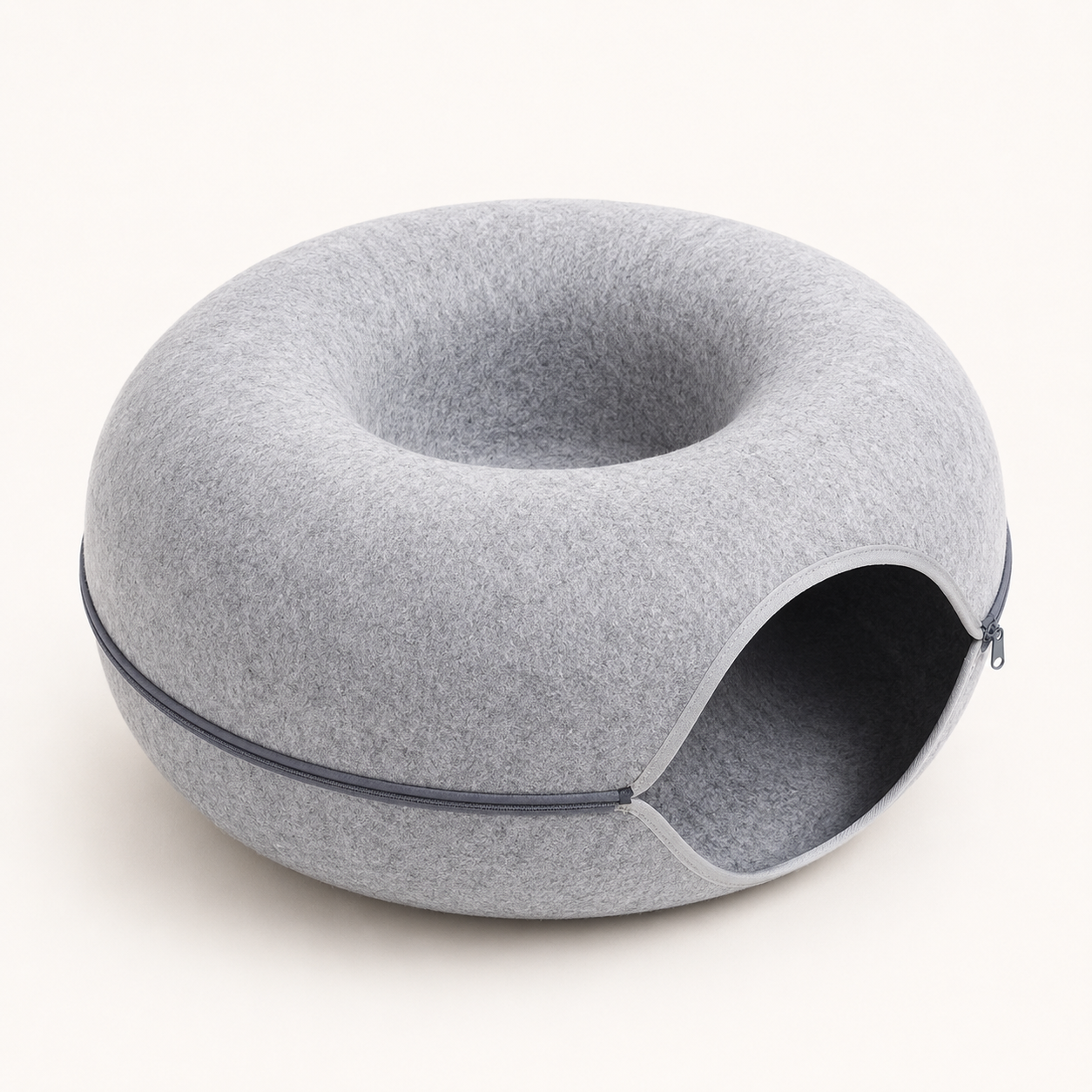 Donut Cat Tunnel Bed | Felt Hideaway, Tunnel & Scratcher