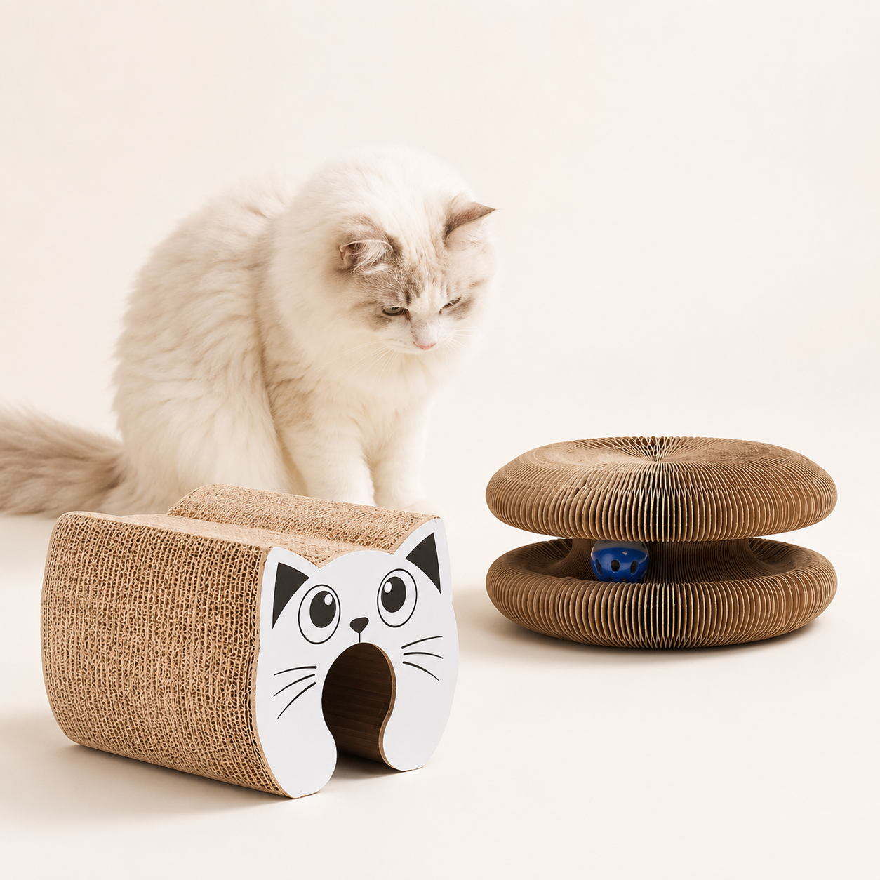 Foldable Cat Scratcher with Spinning Ball | Magnetic