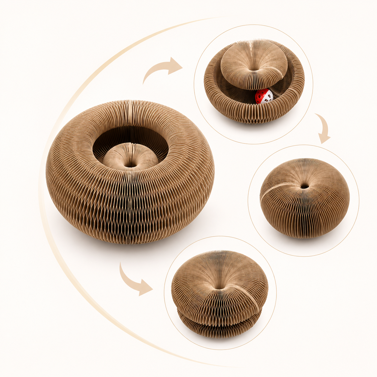 Foldable Cat Scratcher with Spinning Ball | Magnetic