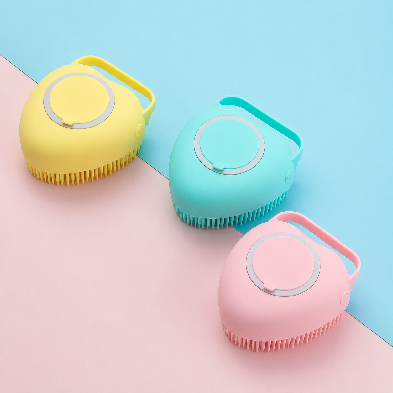 2 in 1 Pet Bath Brush & Shampoo Dispenser | Soft Silicone