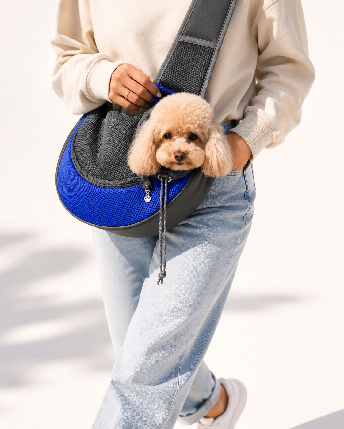 Hands Free Pet Sling Carrier for Small Dogs & Cats