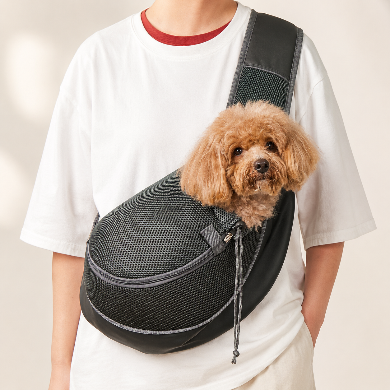 Hands Free Pet Sling Carrier for Small Dogs & Cats