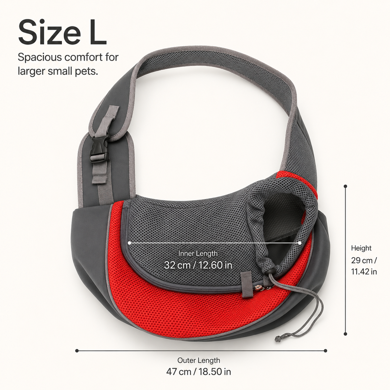 Hands Free Pet Sling Carrier for Small Dogs & Cats