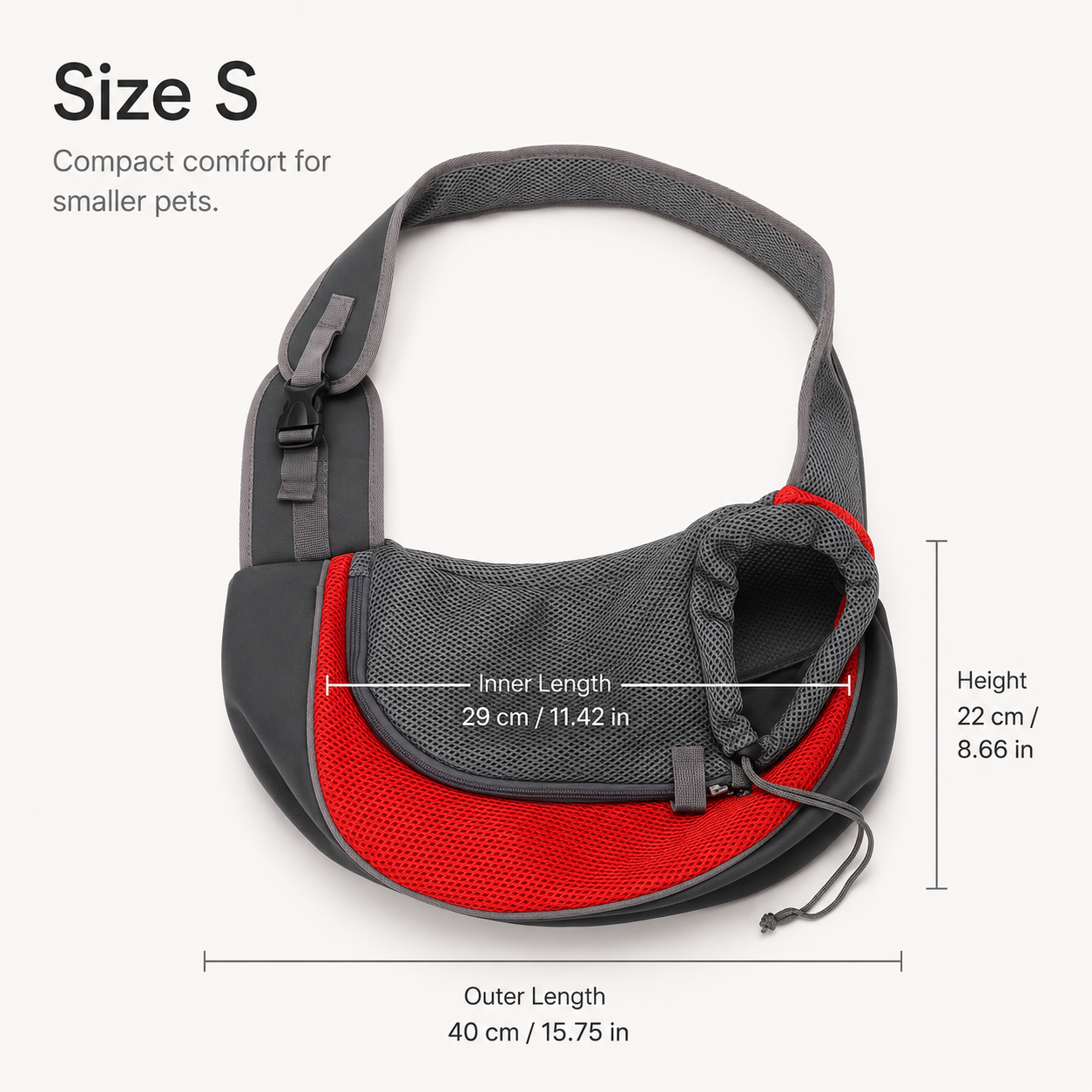 Hands Free Pet Sling Carrier for Small Dogs & Cats