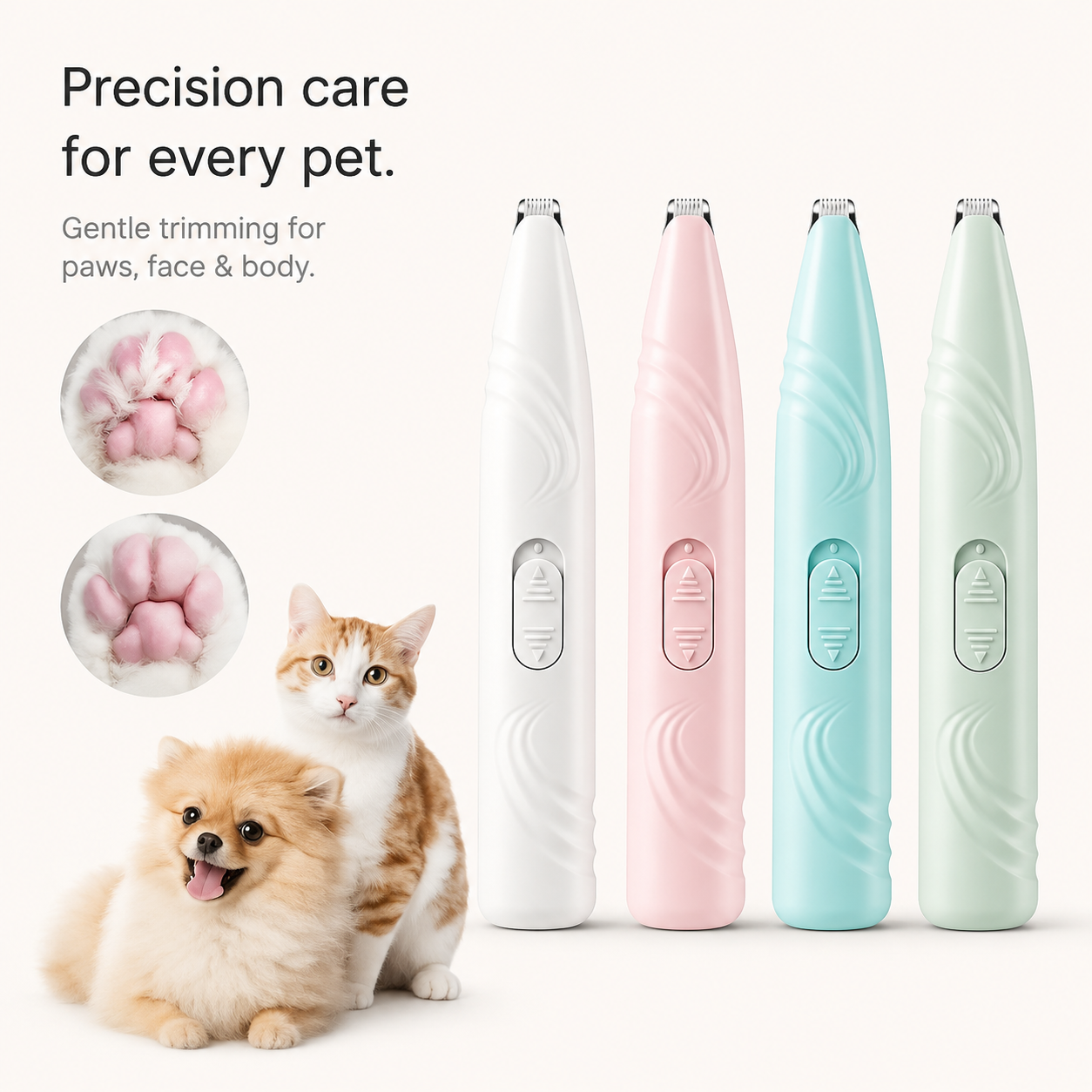 Quiet Pet Trimmer for Dogs & Cats | Paw, Face & Sanitary Clipper