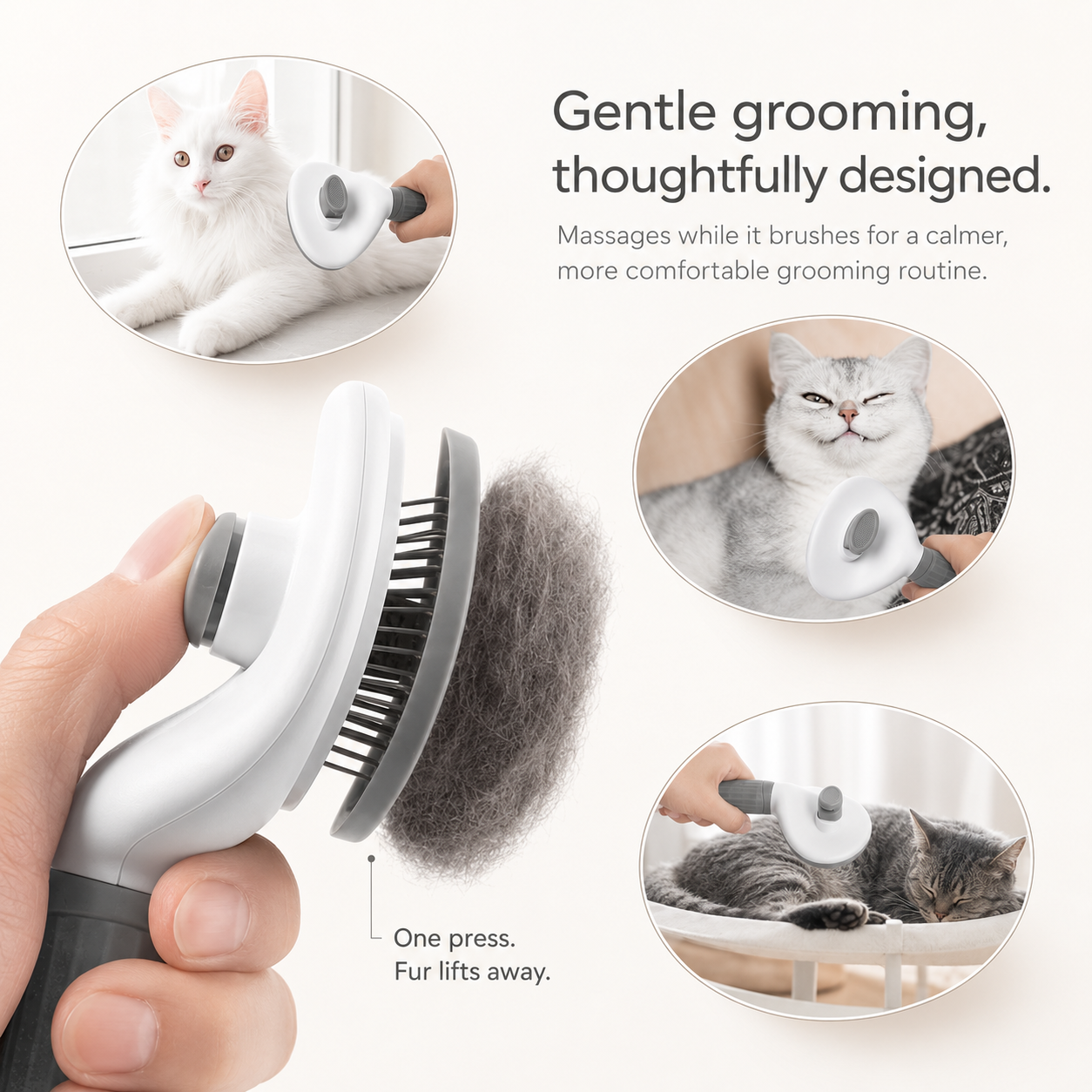 Self Cleaning Pet Brush for Dogs & Cats