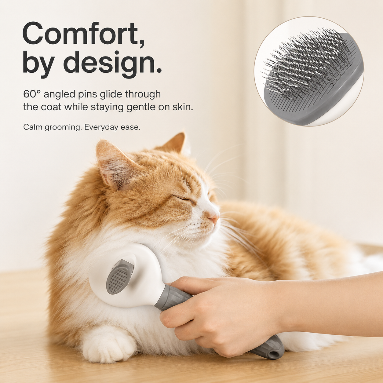 Self Cleaning Pet Brush for Dogs & Cats
