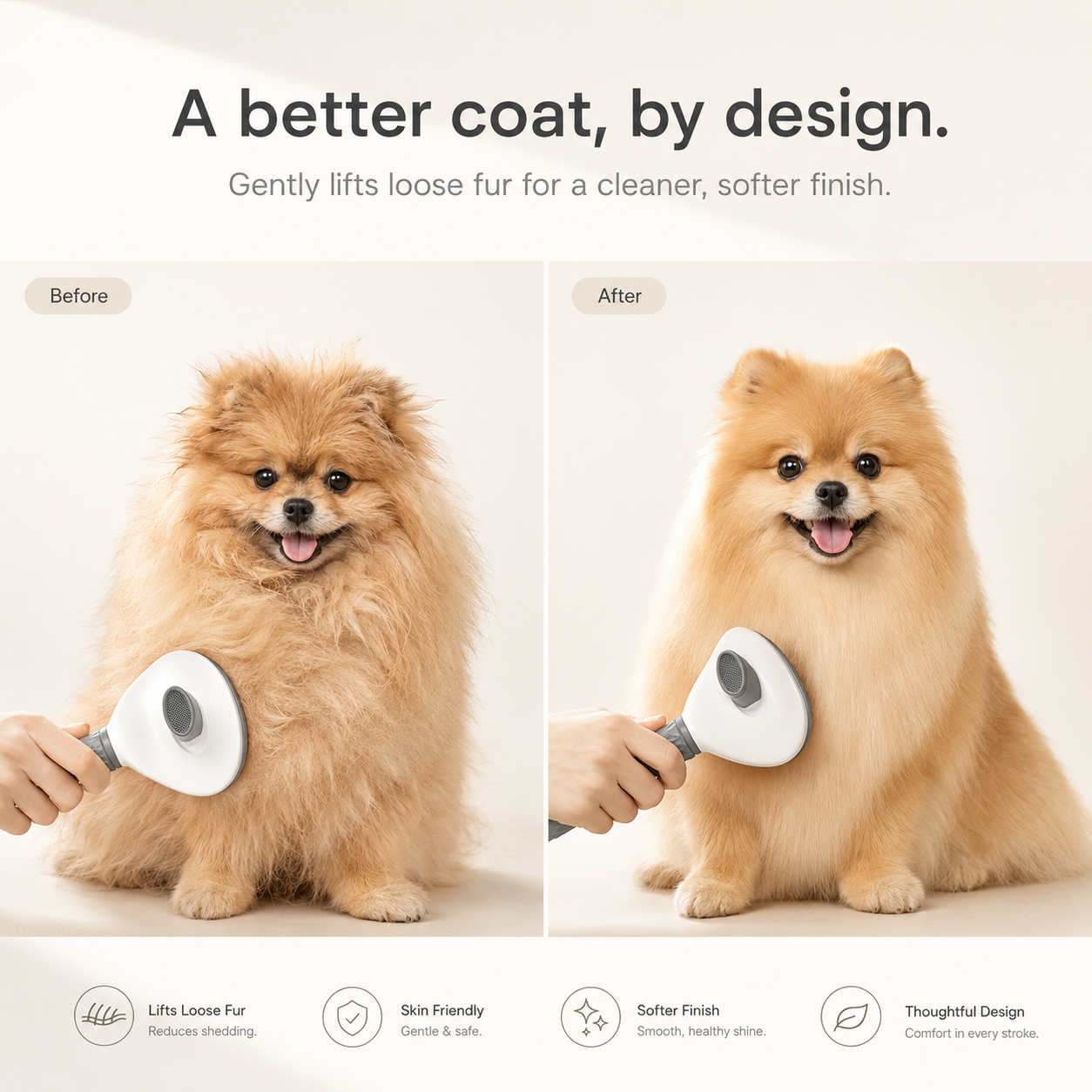 Self Cleaning Pet Brush for Dogs & Cats