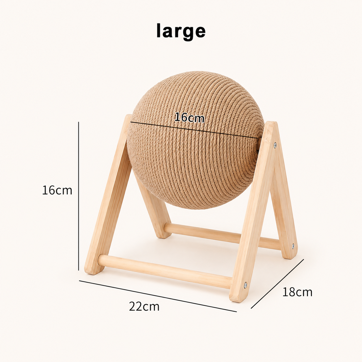 Cat Scratching Ball with Wooden Stand | Sisal Scratcher