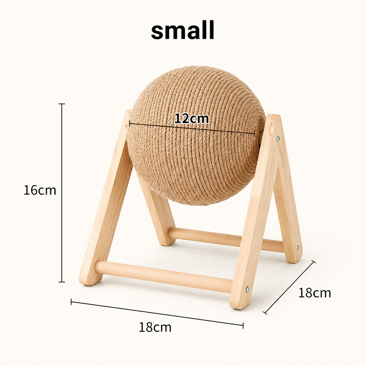 Cat Scratching Ball with Wooden Stand | Sisal Scratcher